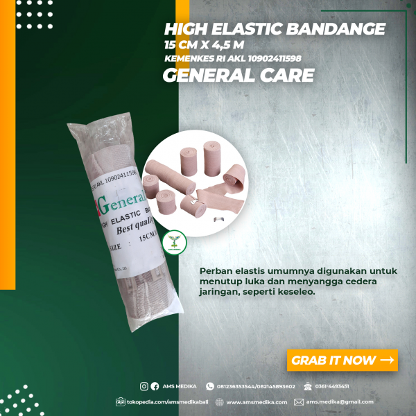High Elastic Bandage 15cm x 4m General Care