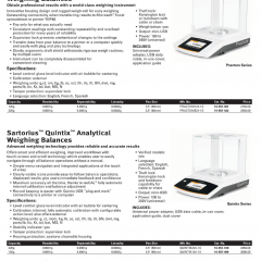 Sartorius Quintix Analytical Weighing Balances