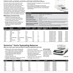 Sartorius Entris Toploading Balances