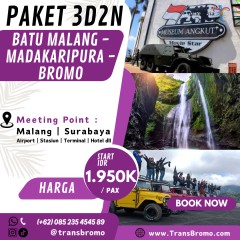 Paket Wisata Bromo - Batu Malang - Air Terjun Madakaripura 3D2N